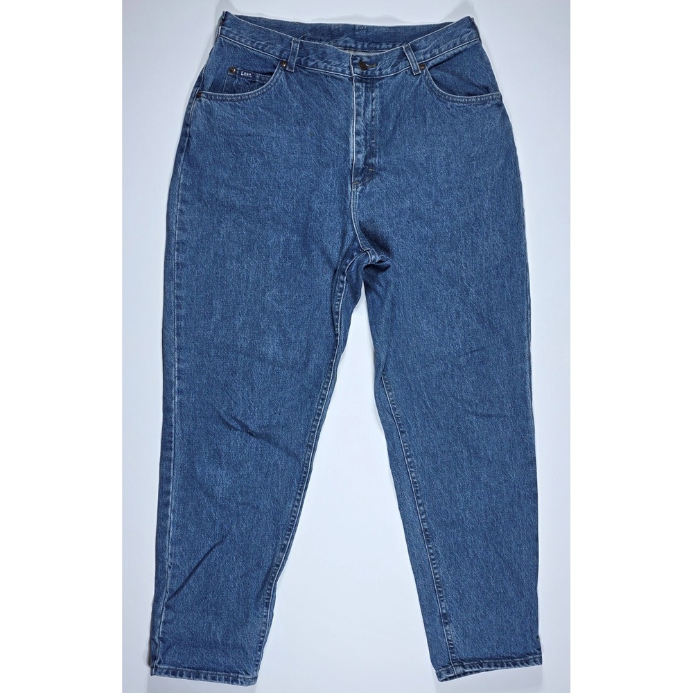 Vintage Lee Mom Jeans Women's 16S High Waisted Tapered Leg Blue Denim